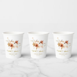 Vasos De Papel Cae en amor Rust Terracotta Boho Ducha de novias