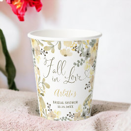 Vasos De Papel Cae en el amor boho floral otoño moda ducha de nov