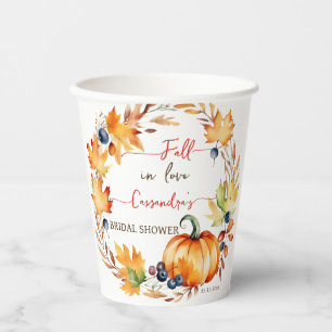Vasos De Papel Cae en el amor calabaza de la ducha de la mamposte