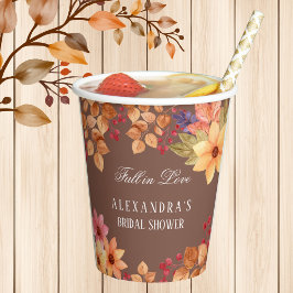 Vasos De Papel Cae en el amor Mocha Ducha Bridal Otoño