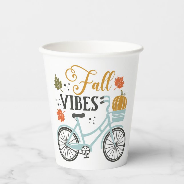 Vasos De Papel Cae Vibes Por Bicicleta (Anverso)