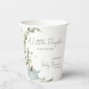 Vasos De Papel Caer en Baby Shower un poco azul calabaza