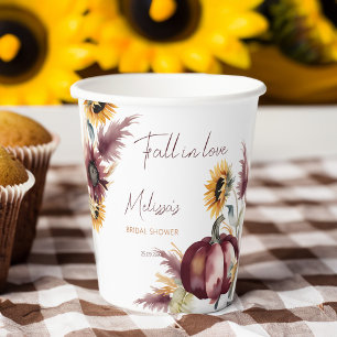 Vasos De Papel Caer en el amor boho calabaza girasol ducha de nov