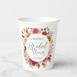 Vasos De Papel Caer en el amor en la ducha de novias | Otoño flor