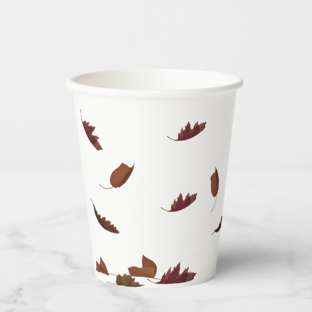 Vasos De Papel Caer en hojas (Anverso)