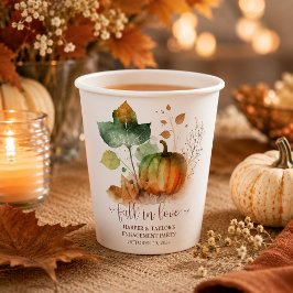 Vasos De Papel Caer Enamorada Rústica Elegante Calabaza