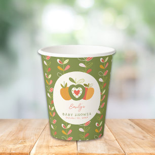 Vasos De Papel Caer Tema de Apple Género Baby Shower Neutral