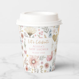 Vasos De Papel Café Baby Shower Floral Wildflower