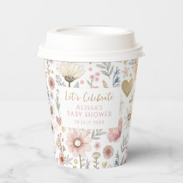 Vasos De Papel Café Baby Shower Floral Wildflower