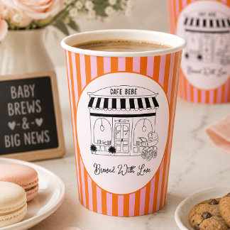 Vasos De Papel Café Baby Shower | Paris Café | Café Bébé