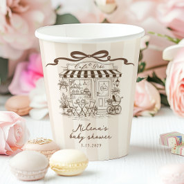 Vasos De Papel Cafe Bebe Arco Whimsical dibujado a mano Shower de