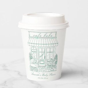 Vasos De Papel Cafe Bebe Bonjour Baby Shower