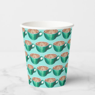 Vasos De Papel Café de capuchino de lata blanca plana Café Café C