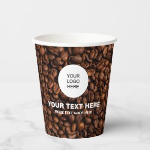 Vasos De Papel Café de marketing de texto con logotipo comercial