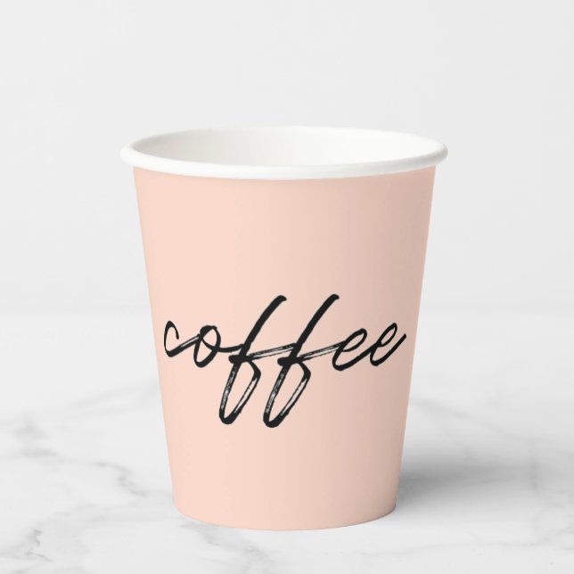 Vasos De Papel Café desechable con durazno ligero (Anverso)