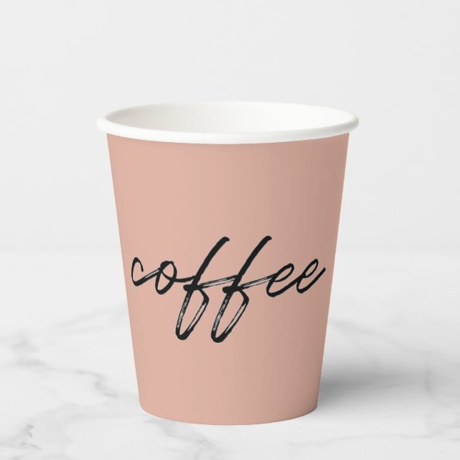 Vasos De Papel Café desechable de yeso tostado (Anverso)