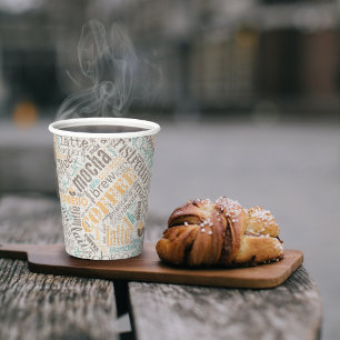 Vasos De Papel Café en Burlap Word Cloud ID283 Verde azulado