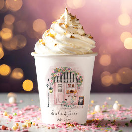 Vasos De Papel Café francés Bonjour Bebe Paris Tea Baby Shower