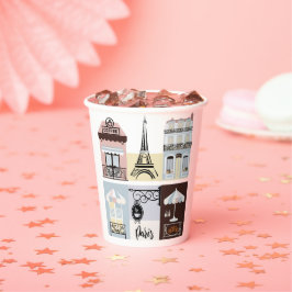 Vasos De Papel Café francés París Baby Shower pastelería