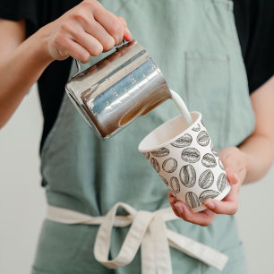 Vasos De Papel Café frijol Negra y Café Blanco