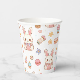 Vasos De Papel Café Kawaii Bunny Pascua Cute Chibi Conejos
