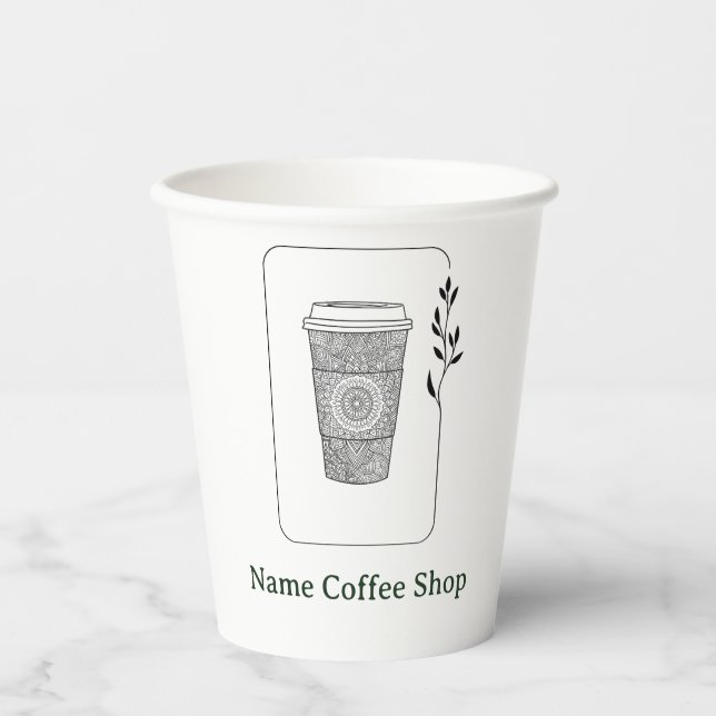 Vasos De Papel Café moderno simple floral (Anverso)