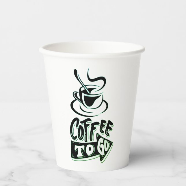 Vasos De Papel Café Para Ir Cups De Papel - Cubos Fiestas Persona (Anverso)