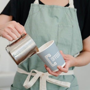 Vasos De Papel Cafe Restaurant: quita el guión del café azul