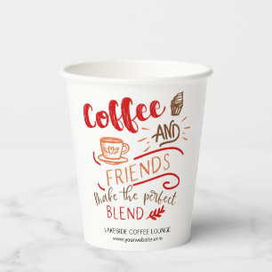 Vasos De Papel Café y amigos hacen la mezcla perfecta