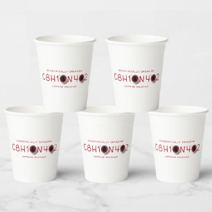 Vasos De Papel Cafeína Molecular Fórmula de Café