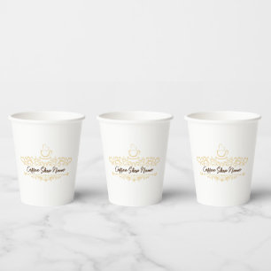 Vasos De Papel Cafetería moderna Panadería bienvenida personaliza