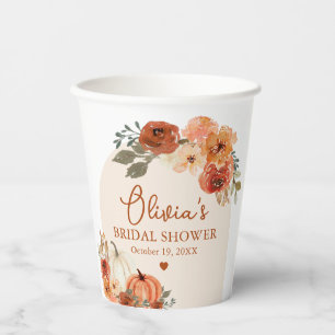 Vasos De Papel Caída de acuarela en amor Ducha de novia de calaba