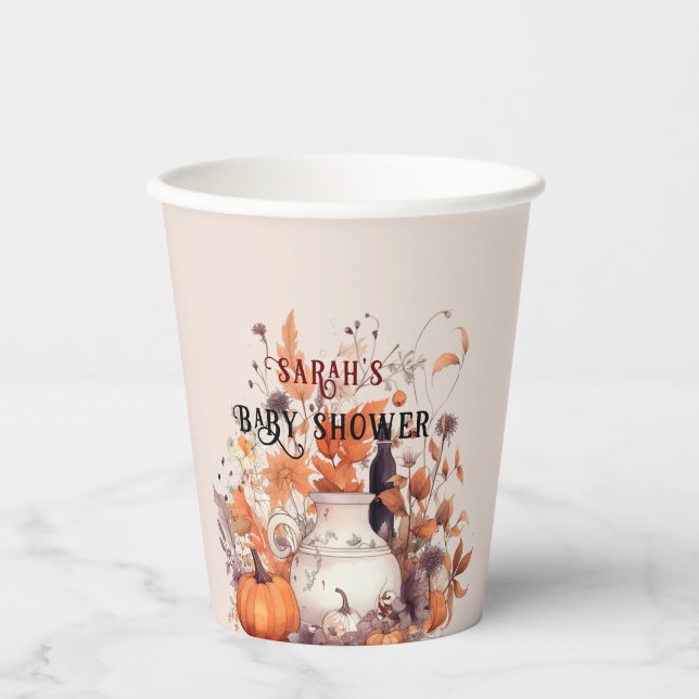 Vasos De Papel Caída de calabaza Boho Ducha bebé (Anverso)