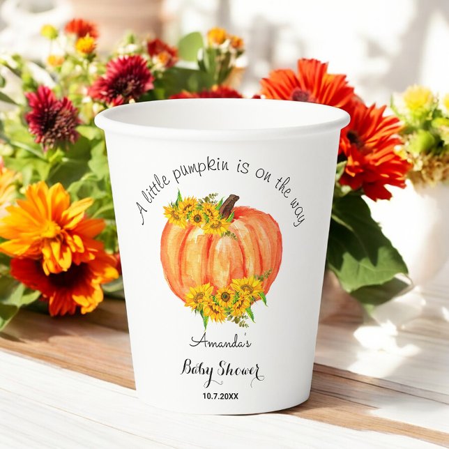 Vasos De Papel Caída de calabaza Naranja Baby Shower taza de pape (Subido por el creador)
