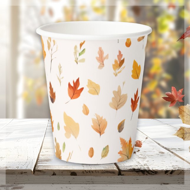 Vasos De Papel Caída de las hojas de otoño | (Subido por el creador)