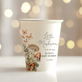 Vasos De Papel Caída del bosque, pequeña ducha de bebé de setas