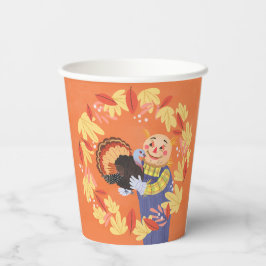 Vasos De Papel Caída del espantapájaros del otoño y Turquía