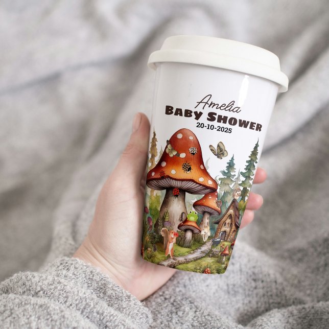 Vasos De Papel Caída en Baby Shower del hongo rústico del bosque  (rustic country mushroom fall autumn thanksgiving theme baby shower)