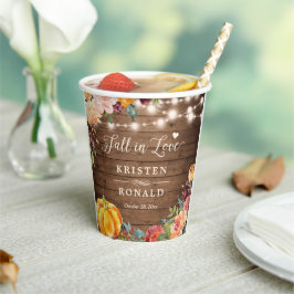 Vasos De Papel Caída en el amor Boda de las luces de cuerdas flor