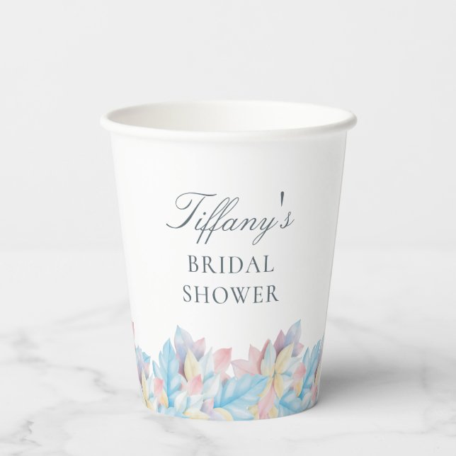 Vasos De Papel Caída en el amor Pastel Calabaza Azul Ducha de nov (Reverso )