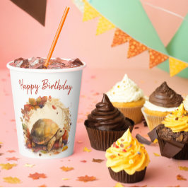 Vasos De Papel Caída / Votos de otoño Tortoise - Fiesta de cumple