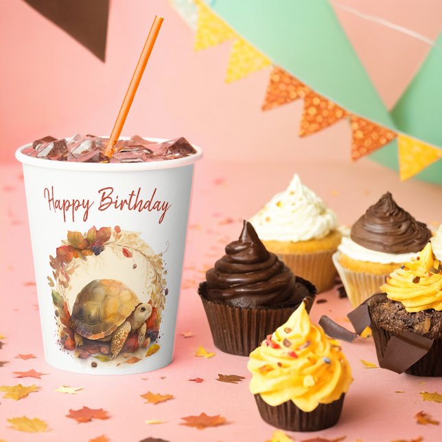 Vasos De Papel Caída / Votos de otoño Tortoise - Fiesta de cumple (Subido por el creador)