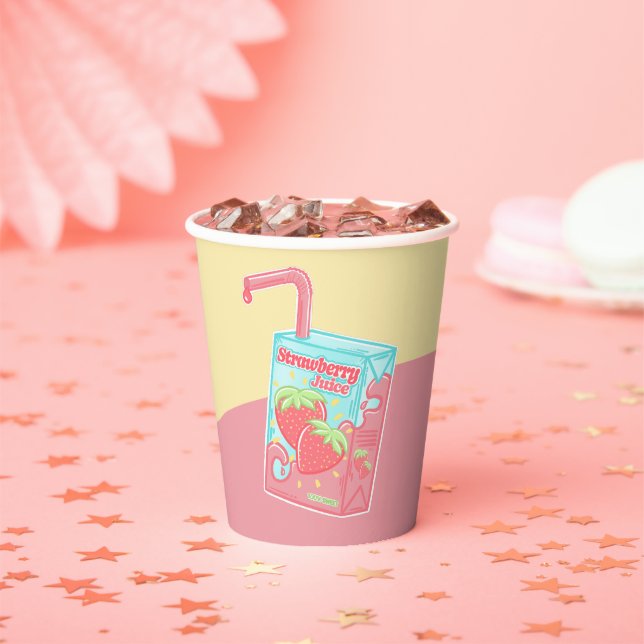 Vasos De Papel Caja de jugo de fresa (in situ)