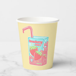 Vasos De Papel Caja de jugo de fresa amarillo