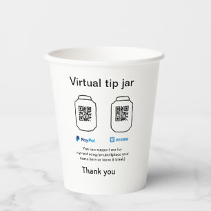 Vasos De Papel Caja virtual de ayuda a través de código q donació