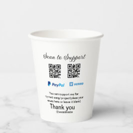 Vasos De Papel Caja virtual de ayuda a través de código q donació