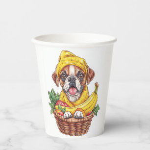 Vasos De Papel Cajón de Banana � Perro de Fruta Divertido