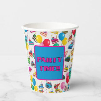 VASOS DE PAPEL " CAKE SLICIES Y BALONES "