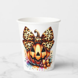 Vasos De Papel Calabaza acuarela con arco