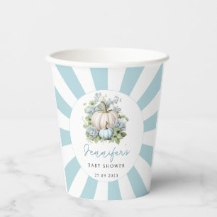 Vasos De Papel Calabaza azul niño bebé cucharas de papel para la 